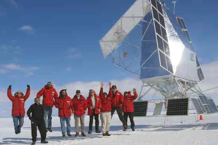 Members of the BLAST team celebrated completion of the telescope at McMurdo Station in Antarctica in December 2006. Much of the device was assembled in West Philadelphia.