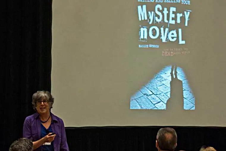 Hallie Ephron, the author of eight  mystery novels,  teaches  at a one-day "university" offered by the Mystery Writers of America held at the Sheraton Society Hill. ( RON TARVER / Staff Photographer ) June 26 2014