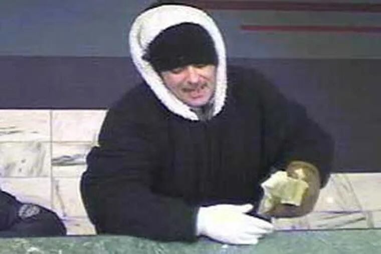 A TD Bank camera photographed this man, said to be Daniel Trinsey, during a robbery Friday. (Philadelphia FBI)