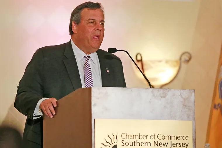 Gov. Christie addresses nearly 250 members of the Chamber of Commerce Southern New Jersey.
