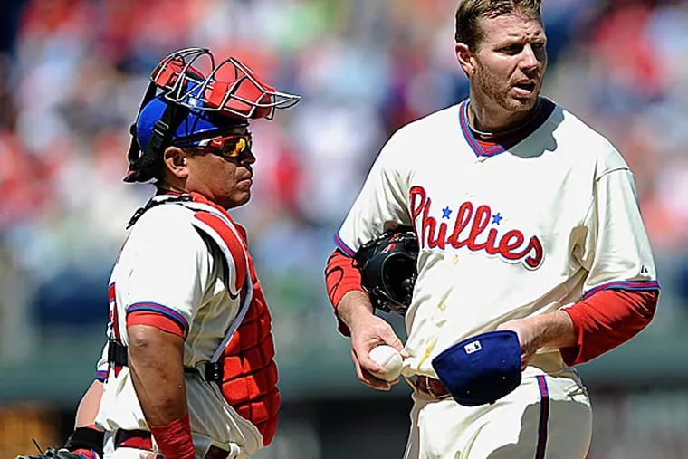 The reason Roy Halladay has won 201 major league games and a Cy Young in both the National and American leagues is because of his mentality to take the ball when it is his turn and fight through adversity to the bitter end. (Michael Perez/AP)