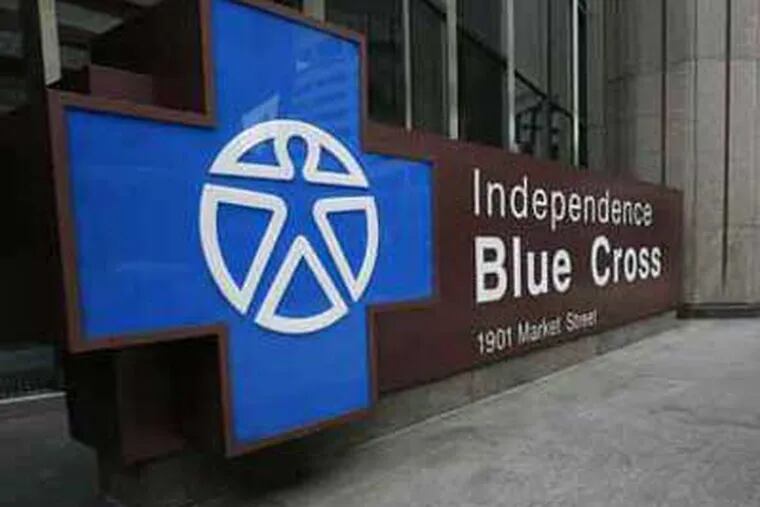 File photo of the Independence Blue Cross Building and logo on Market Street. (Charles Fox / Inquirer)