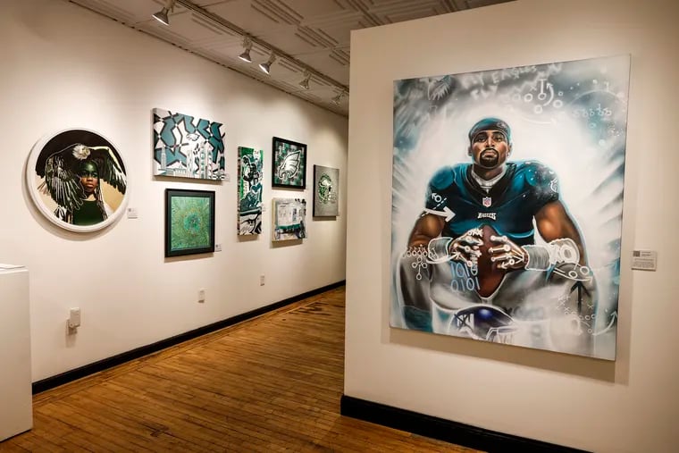 The Eagles are hosting an art gallery displaying Eagles-themed works from 35 emerging and established local artists that will be auctioned off to benefit the Eagles Autism Foundation.