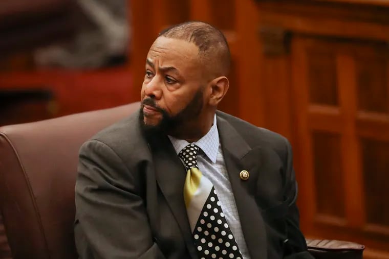City councilmember Curtis Jones, Jr. during a weekly Council session at City Hall in Philadelphia on Feb. 16. Jones is one of several Council members jockeying to be the next Council president.