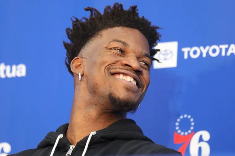 Jimmy Butler during his introductory press conference on Tuesday.