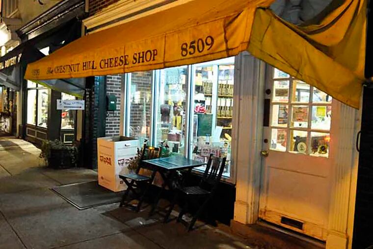 Front of the Chestnut Hill Cheese Shop where a box of toys  were stolen. December 12, 2012. ( RON TARVER / Staff Photographer )