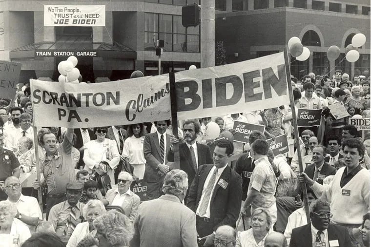 Joe Biden's childhood friend Jimmy Kennedy chartered a bus to Wilmington with other Biden supporters from Scranton in 1988 when Biden launched his first bid for the presidency. A Times-Tribune photographer captured him holding a banner at the campaign kickoff in Wilmington that read, “Scranton, Pa. Claims Biden.”