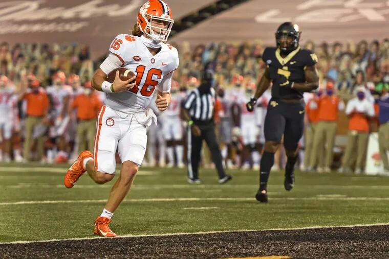 Clemson quarterback Trevor Lawrence hasn’t thrown an interception in his last 11 games, covering 314 pass attempts.