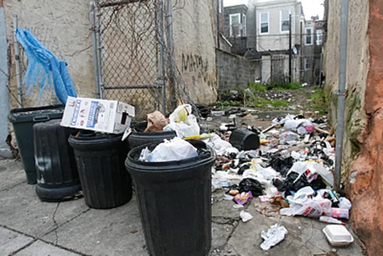 Believe it or not, this lot on Colorado Street near Huntingdon was cleaned up on April 2 during the 2011 Philly Spring Cleanup. (Alejandro A. Alvarez/Staff)