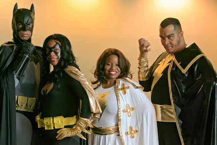 Brian and Lisa Gregory as Batman and Batwoman, Yahn&#0233; Green as Mary Marvel, and Eric Moran as Captain Marvel's nemesis Black Adam. &quot;What can I say? I'm a sci-fi geek,&quot; Moran said.