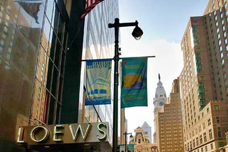 The Loews Philadelphia Hotel at 12th and Market Streets in Center City. (John Costello/Staff File Photo)