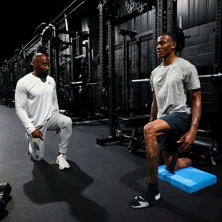 Philadelphia Eagles wide receiver Devonta Smith trains with performance coach Yo Murphy at the House of Athlete Performance Center, Tuesday, Mar. 15, 2022 in Tampa, Fla.