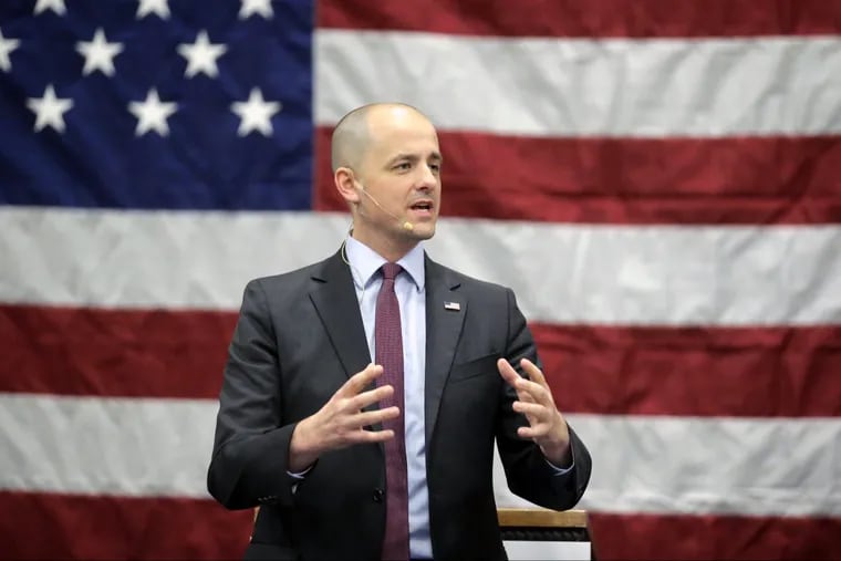 Independent presidential candidate Evan McMullin speaking during a rally on Oct. 21, 2016 in Draper, Utah.