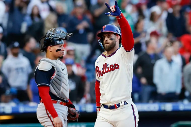 Bryce Harper and the Phillies try to keep their playoff run going against the Braves in the NLDS.