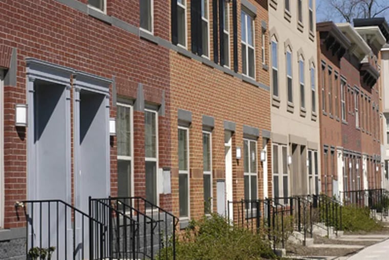 Philadelphia rowhouses. The average assessment of a single-family home in the city will increase by 3.1% in 2020.