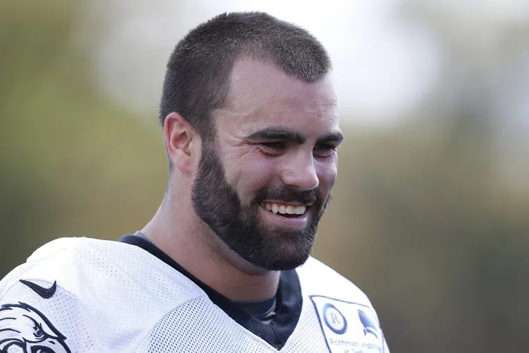 Eagle’s Jake Metz smiles after the Philadelphia Eagles practice in Philadelphia, PA on August 30, 2016. Metz recently played for the Philadelphia Soul.
