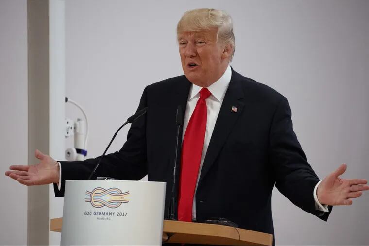 President Trump speaks during the Women’s Entrepreneurship Finance event at the G20 Summit Saturday in Hamburg.
