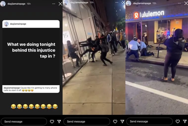 Scenes of vandalism and unrest Tuesday night shared by a social media influencer from North Philly known as “Meatball” on their Instagram account.