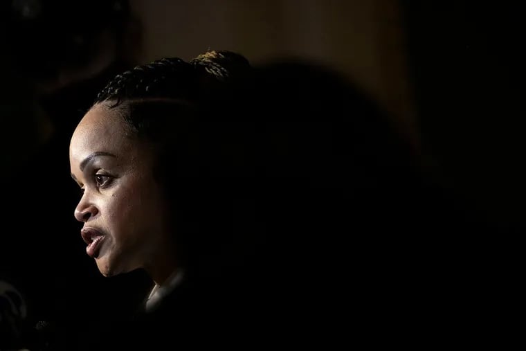 Outgoing Police Commissioner Danielle Outlaw in February 2022. Her successor must recognize that racism in policing is real — and do everything possible to end it, writes Solomon Jones.