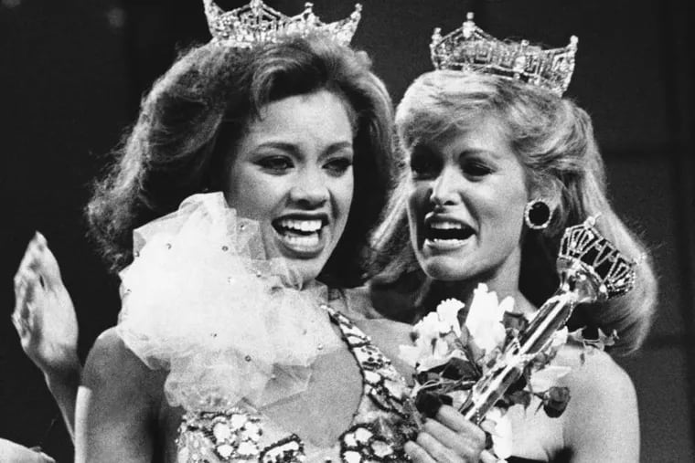 ASSOCIATED PRESS Williams is crowned Miss America in 1983 by Debra Maffett.