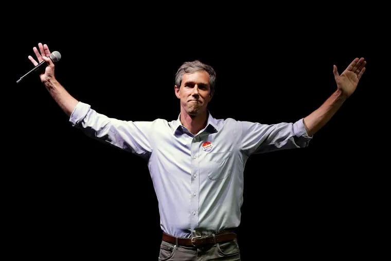 FILE - In this Nov. 6, 2018, file photo, Rep. Beto O'Rourke, D-Texas, the 2018 Democratic candidate for U.S. Senate in Texas, makes his concession speech at his election night party in El Paso, Texas.  When it comes to a 2020 presidential run, Beto O'Rourke is still playing hard to get.  The Democratic congressman murmured "No decision. No decision on that," when pressed about launching a White House bid during a town hall Friday, Dec. 14 in his native El Paso.
 (AP Photo/Eric Gay, File)