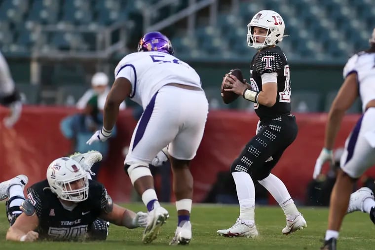 Temple quarterback E.J. Warner threw for 527 yards in an Owls loss to East Carolina to end the season.