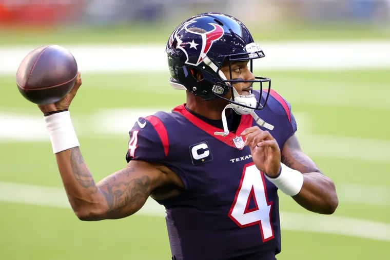 Deshaun Watson of the Houston Texans in action against the Tennessee Titans during a game at NRG Stadium on Jan. 3, 2021 in Houston. (Carmen Mandato/Getty Images/TNS)