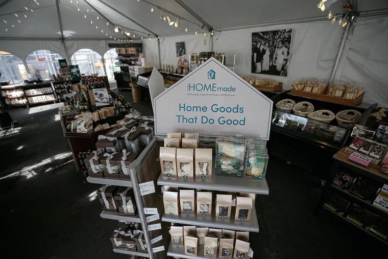 A kiosk of products made or curated by formerly homeless people at Project HOME are being sold at the Di Bruno Bros. outdoor market in the Italian Market. More kiosks are planned.