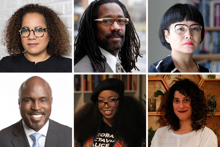Clockwise from top left: Erica Armstrong Dunbar, Michael Coard, Anne Ishii, Solomon Jones, Jeannine A. Cook, Mindy Isser. Images by Whitney Thomas, Laurence Kesterson, David Maialetti, Jessica Griffin, courtesy Jeannine A. Cook, Yong Kim