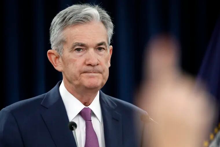 Federal Reserve Chair Jerome Powell speaks during a news conference.