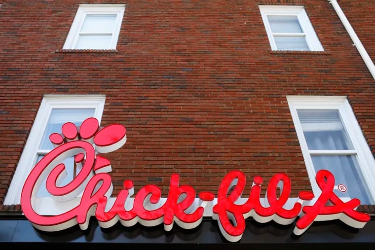 FILE - Rider University removed Chick-fil-A from a survey asking students what restaurants they would like on campus, "based on the company's record widely perceived to be in opposition to the LGBTQ community." A dean at the Lawrenceville school resigned in protest. (Joshua L. Jones / Athens Banner-Herald via AP, File)