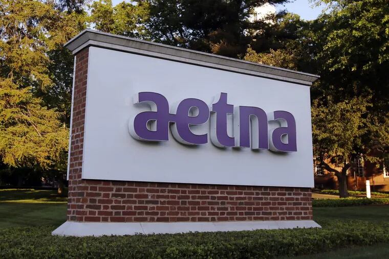 A sign on the campus of the Aetna headquarters, in Hartford, Conn