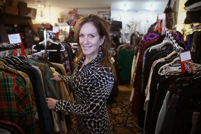 Owner Denise Jonasz at Pure Couture, the consignment shop she opened in Haddonfield, N.J. in 2007.