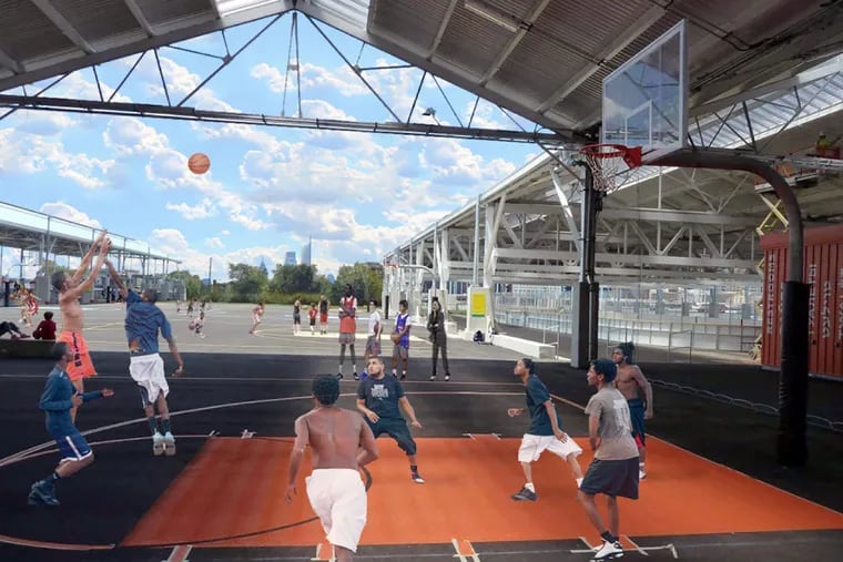 Outdoor basketball courts are part of the plan for the sports and education complex.