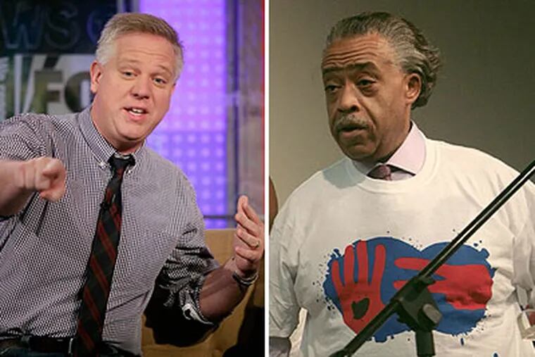 Talks show host Glenn Beck (left) and political activist Al Sharpton (right) will be stoking their political bases at rallies on Sunday in in Washington, D.C., on the anniversary of the Rev. Martin Luther King Jr.'s "I have a dream" speech. (AP Photos)