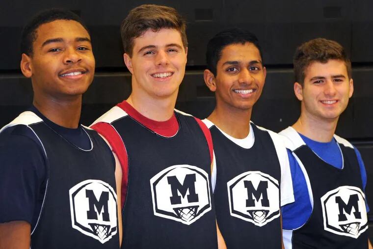 Moorestown's multi-sport athletes, from left: Nick Cartwright-Atkins, Brian McMonagle, Akhil Giri and Vinnie Caprarola.