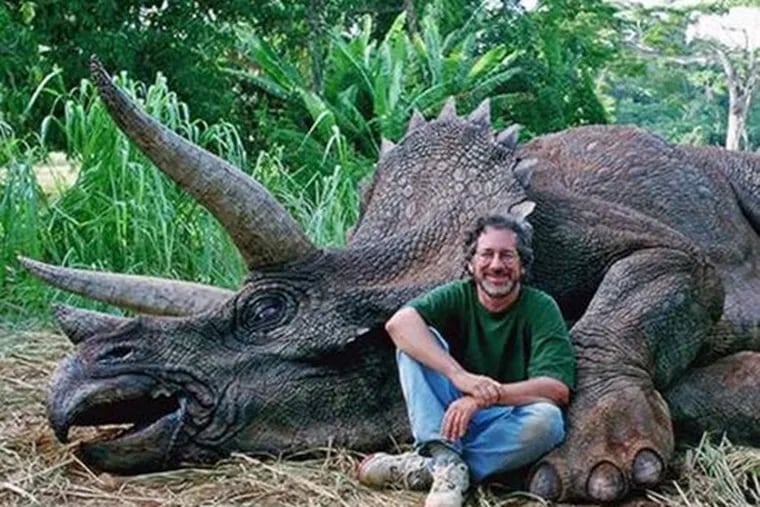 A satirical Facebook post with this photo of Steven Spielberg may have fooled some people who thought he killed a dinosaur. The text read: "Disgraceful photo of recreational hunter happily posing next to a Triceratops he just slaughtered. Please share so the world can name and shame this despicable man. "