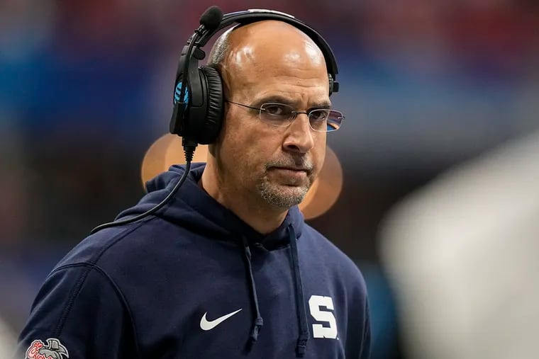 Penn State coach James Franklin during the Peach Bowl against Mississippi on Dec. 30.