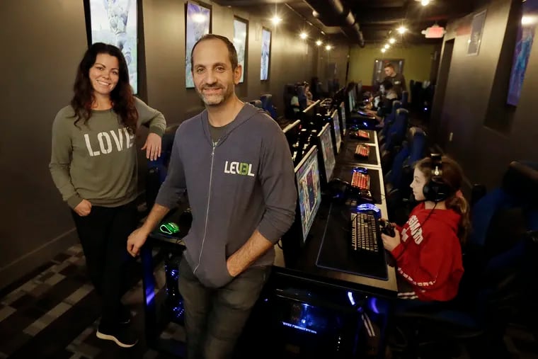 Jessica and Kevin Mash at their Level13 video gaming center in West Chester on January 5, 2019.