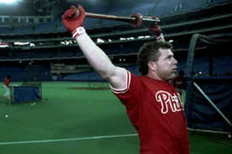 Lenny Dykstra was confronted about steroids when he reported to spring training in &#0039;93 by former GM Lee Thomas. Dykstra, the catalyst of the last Phillies team to reach the World Series, denied using them.