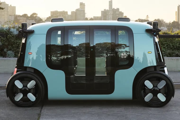 Zoox Inc., the self-driving start-up owned by Amazon.com Inc., unveiled a fully autonomous electric vehicle with no steering wheel that can drive day and night on a single charge. The vehicle, which Zoox describes as a driverless carriage or robotaxi, can carry as many as four passengers. With a motor at each end, it travels in either direction and maxes out at 75 mph.