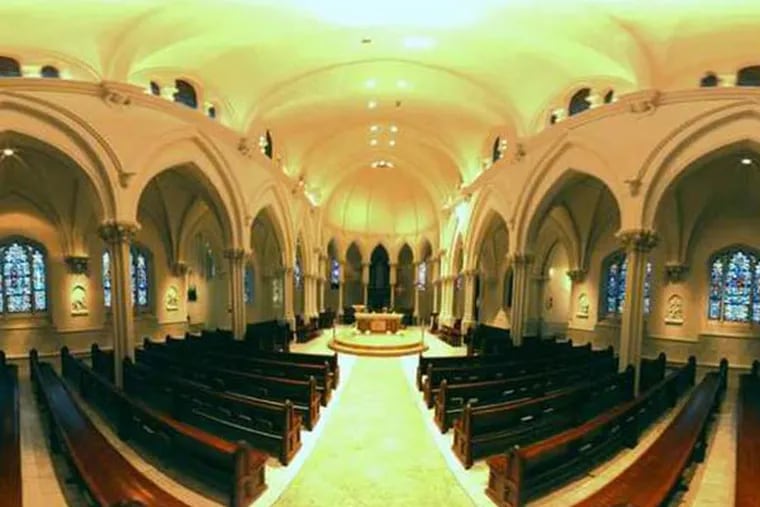A still frame from a video by Dr. Frank Klassner of the interior of Villanova Chapel filmed with the Point Grey Research Ladybug camera on December 11, 2013.  ( PHOTO BY Dr. Frank Klassner )