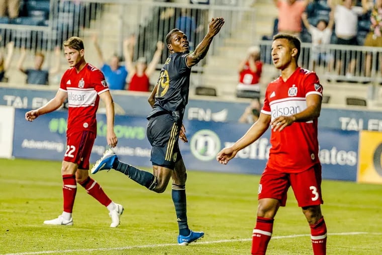 Cory Burke scored two goals in the Philadelphia Union's 3-0 win over the Chicago Fire in the U.S. Open Cup semifinals at Talen Energy Stadium.