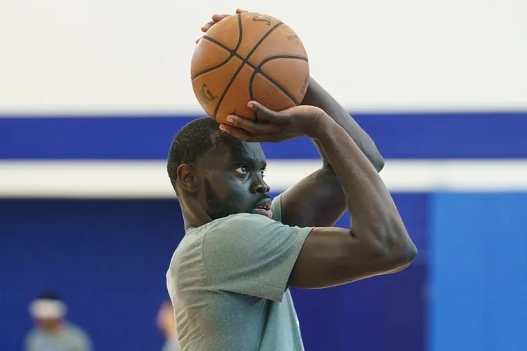 Marial Shayock works out ahead of this year's draft.