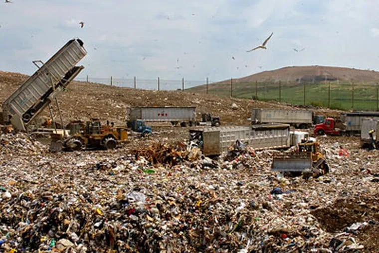 Waste Management's new 124-acre landfill in lower Bucks County, GROWS North, was approved in April. GROWS is an acronym for Geological Reclamation of Waste Services. (Tom Gralish/Inquirer)