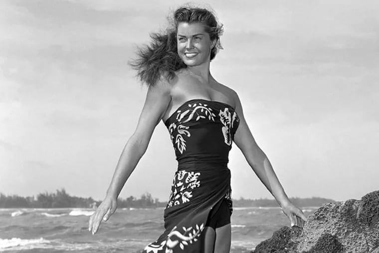 Esther Williams in 1950 during the filming of &quot;Pagan Love Song.&quot; She was one of Hollywood's leading stars.