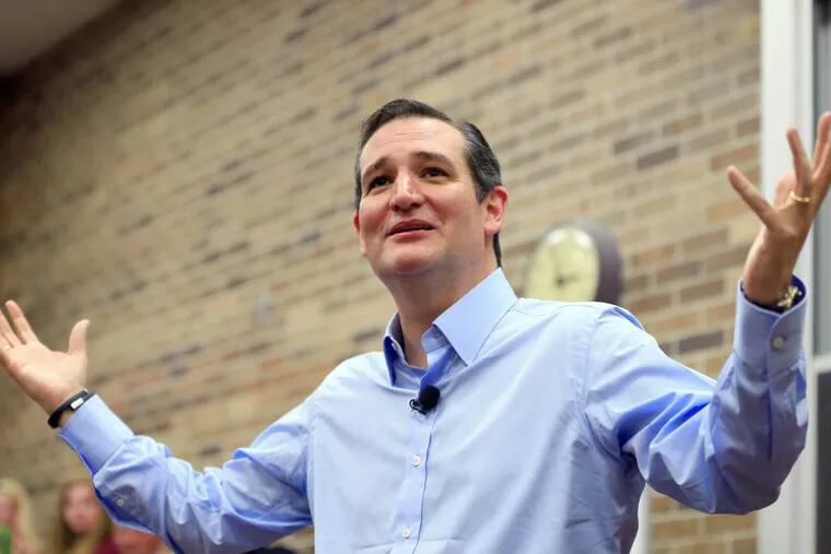 Republican presidential candidate Sen. Ted Cruz, R-Texas, speaks during a town hall event at Morningside College in Sioux City, Iowa, Wednesday, April 1, 2015. (AP Photo/Nati Harnik)