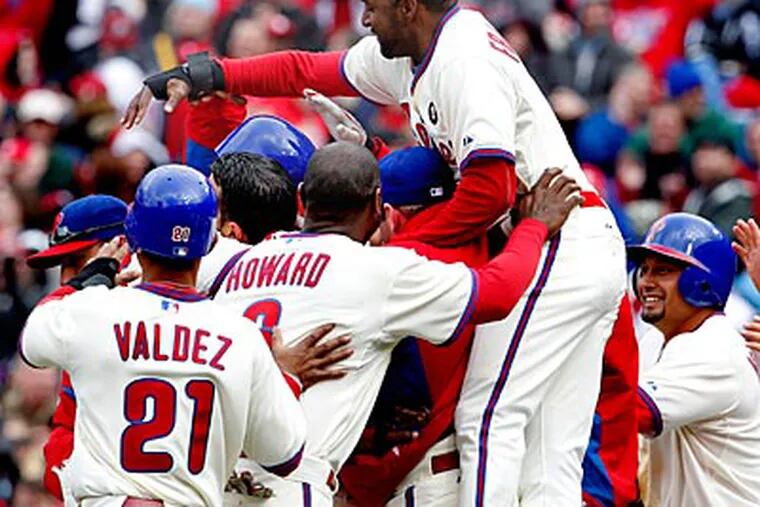 The Phillies rallied back in the bottom of the ninth to beat the Astros on Opening Day. (Ron Cortes/Staff Photographer)