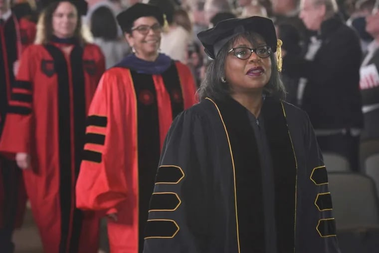 Brandeis professor, Anita Hill addressed graduates of Rutgers-Camden Law School at BB&amp;T Pavilion in Camden, NJ. on Thursday, May 17, 2018.