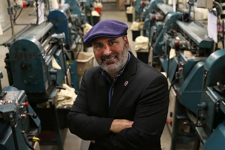 Don Rongione, CEO of Bollman Hat Co., which makes Kangol caps, in the firm's Adamstown, Pa., factory. To help bring over 70 Kangol machines from China, Bollman is crowdfunding to make up a $100,000 shortfall, with help from Samuel L. Jackson.